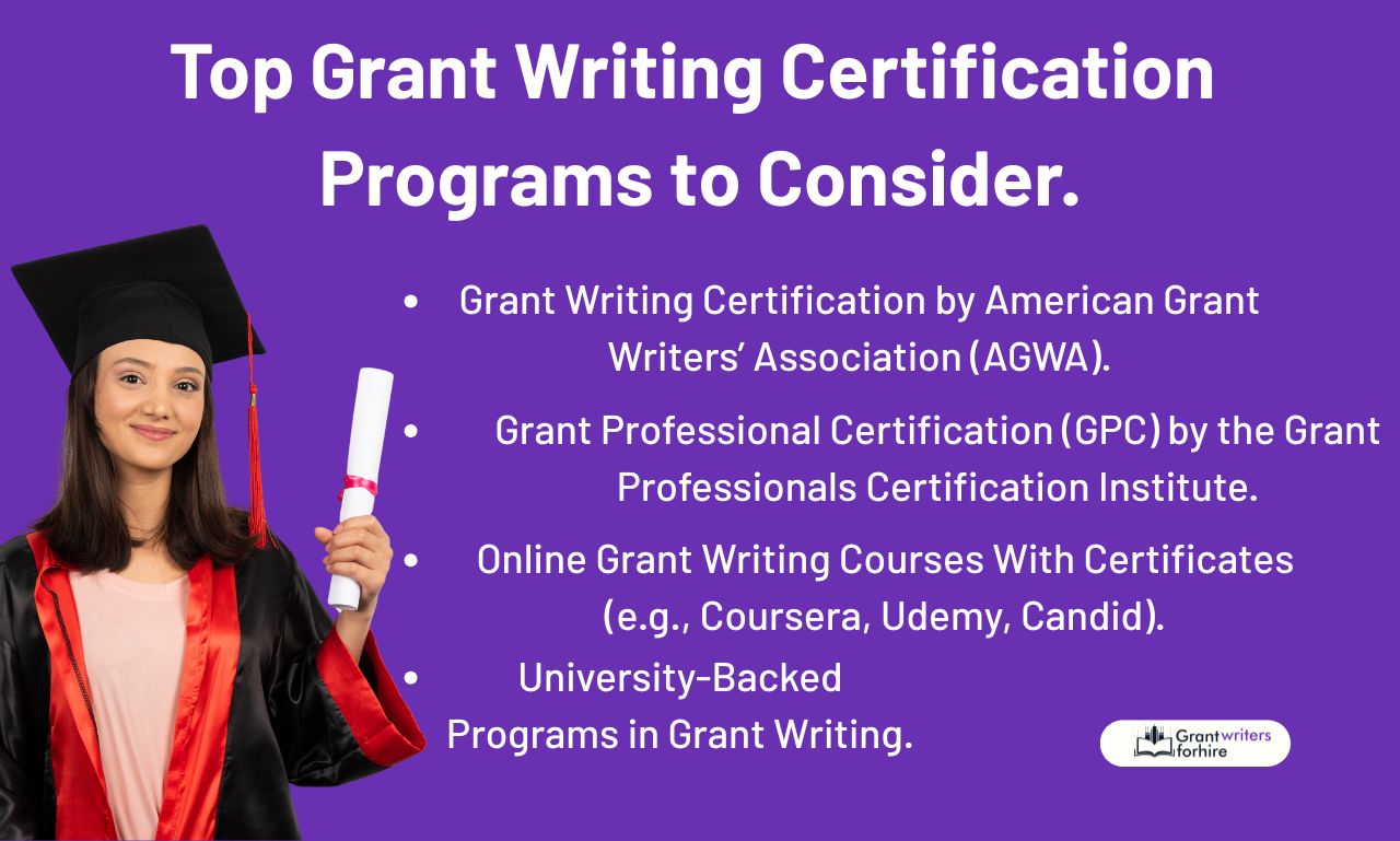 Top Grant Writing Certification Programs to Consider. Top Grant Writing Certification Programs to Consider.